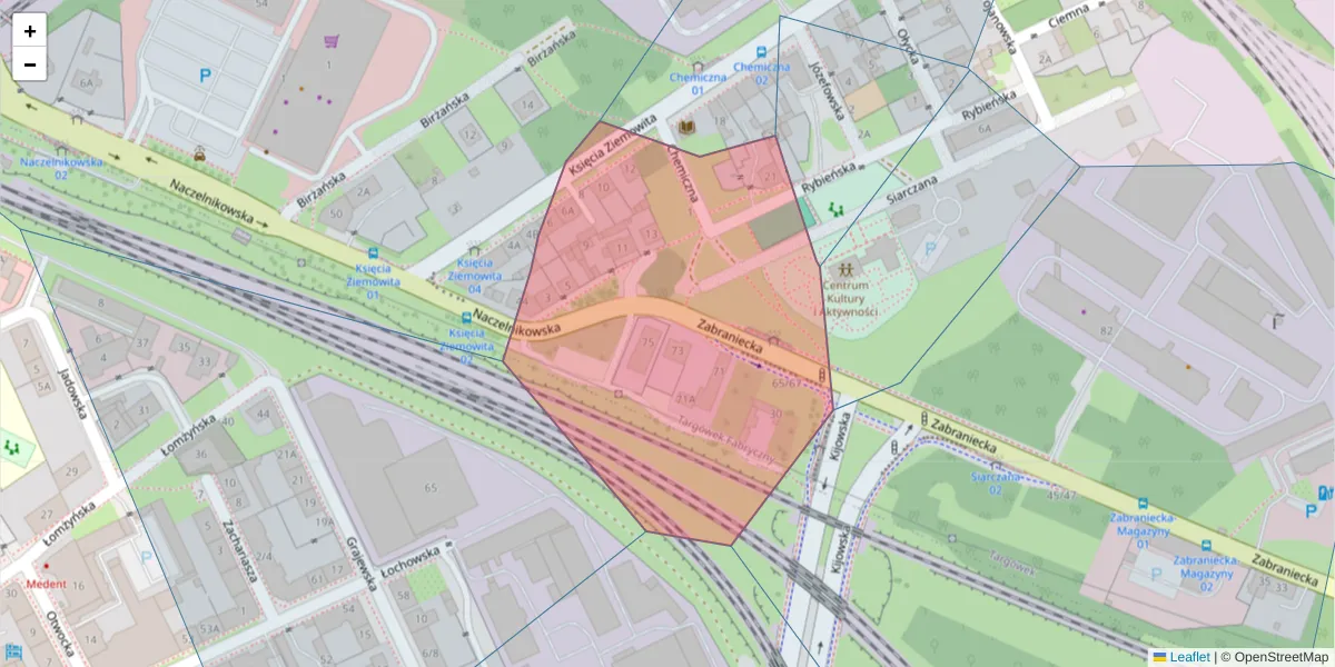 Szczegółowa mapa kodu pocztowego 03-781 z granicami, sąsiednimi kodami pocztowymi i urzędami pocztowymi