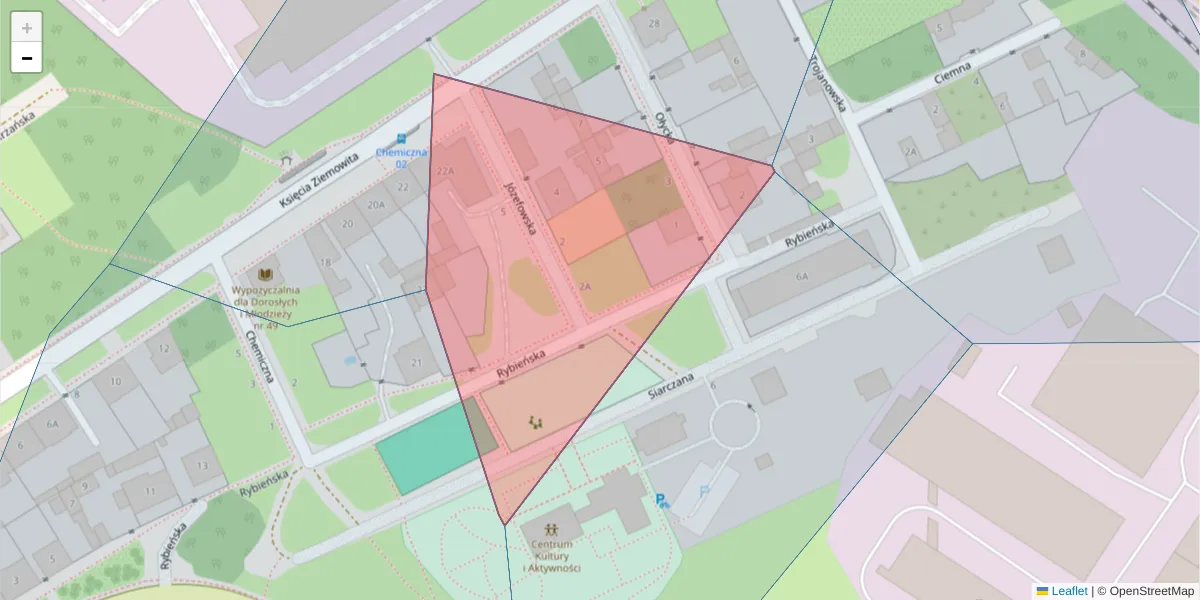 Szczegółowa mapa kodu pocztowego 03-784 z granicami, sąsiednimi kodami pocztowymi i urzędami pocztowymi