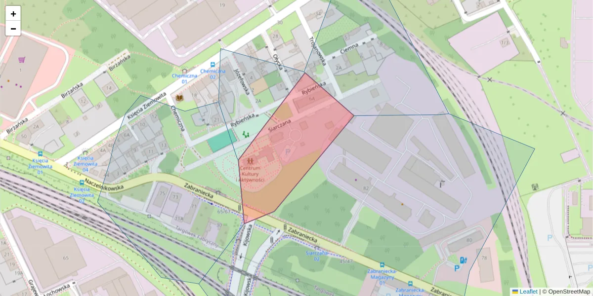 Szczegółowa mapa kodu pocztowego 03-786 z granicami, sąsiednimi kodami pocztowymi i urzędami pocztowymi