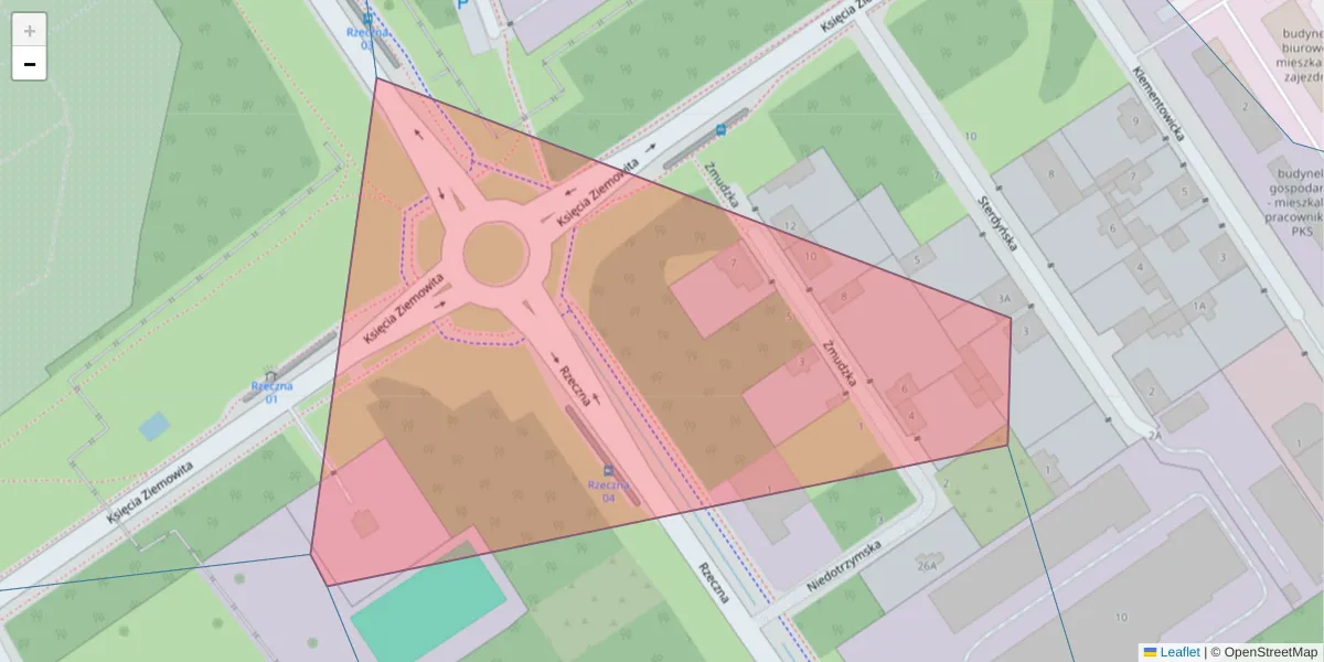 Szczegółowa mapa kodu pocztowego 03-796 z granicami, sąsiednimi kodami pocztowymi i urzędami pocztowymi