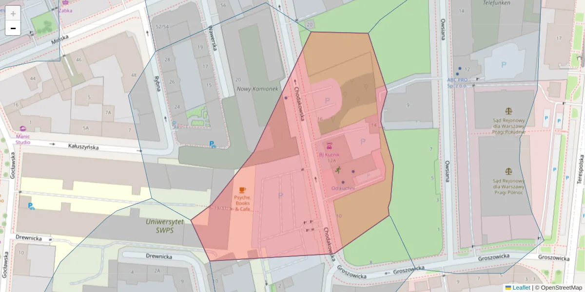 Szczegółowa mapa kodu pocztowego 03-826 z granicami, sąsiednimi kodami pocztowymi i urzędami pocztowymi
