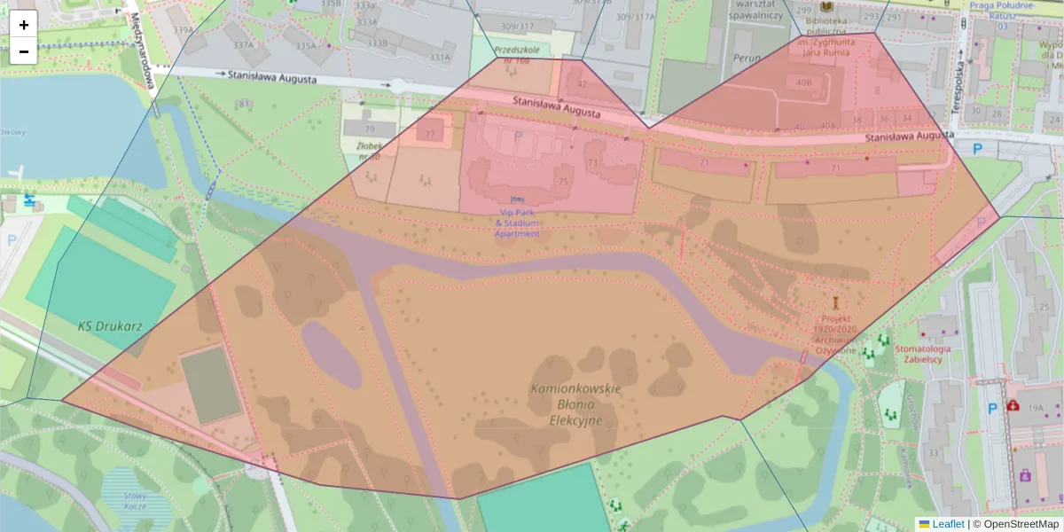 Szczegółowa mapa kodu pocztowego 03-846 z granicami, sąsiednimi kodami pocztowymi i urzędami pocztowymi
