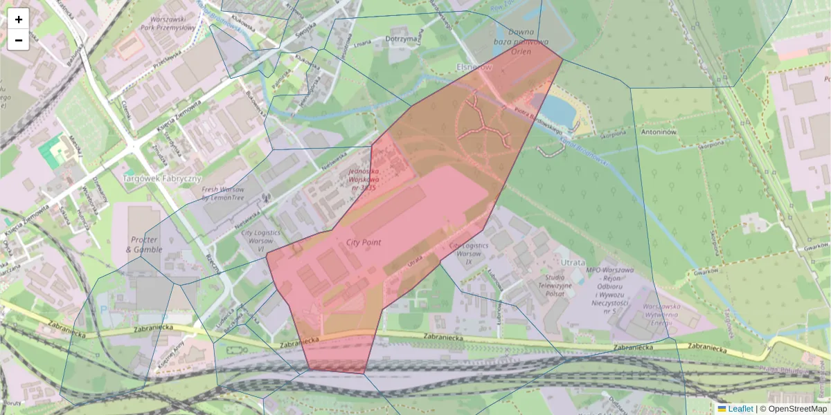Szczegółowa mapa kodu pocztowego 03-876 z granicami, sąsiednimi kodami pocztowymi i urzędami pocztowymi