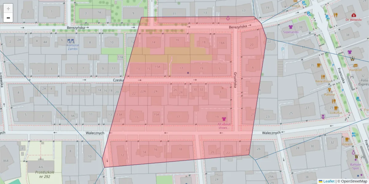 Szczegółowa mapa kodu pocztowego 03-902 z granicami, sąsiednimi kodami pocztowymi i urzędami pocztowymi