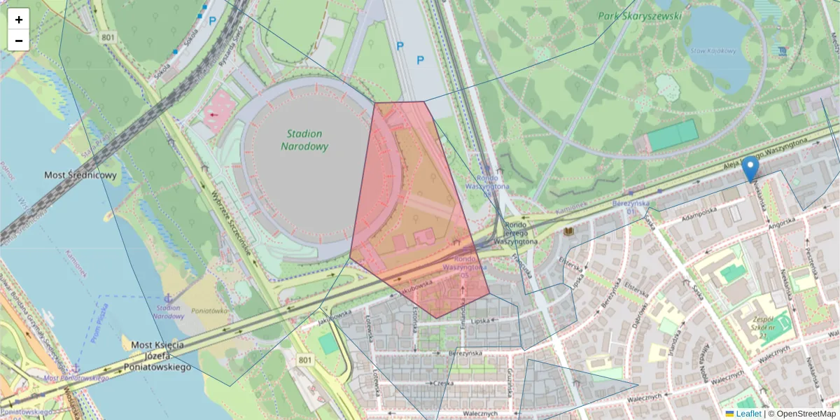 Szczegółowa mapa kodu pocztowego 03-903 z granicami, sąsiednimi kodami pocztowymi i urzędami pocztowymi