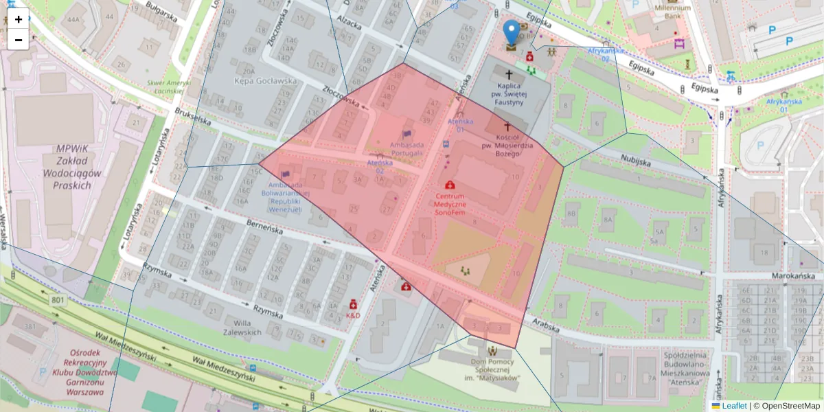 Szczegółowa mapa kodu pocztowego 03-978 z granicami, sąsiednimi kodami pocztowymi i urzędami pocztowymi