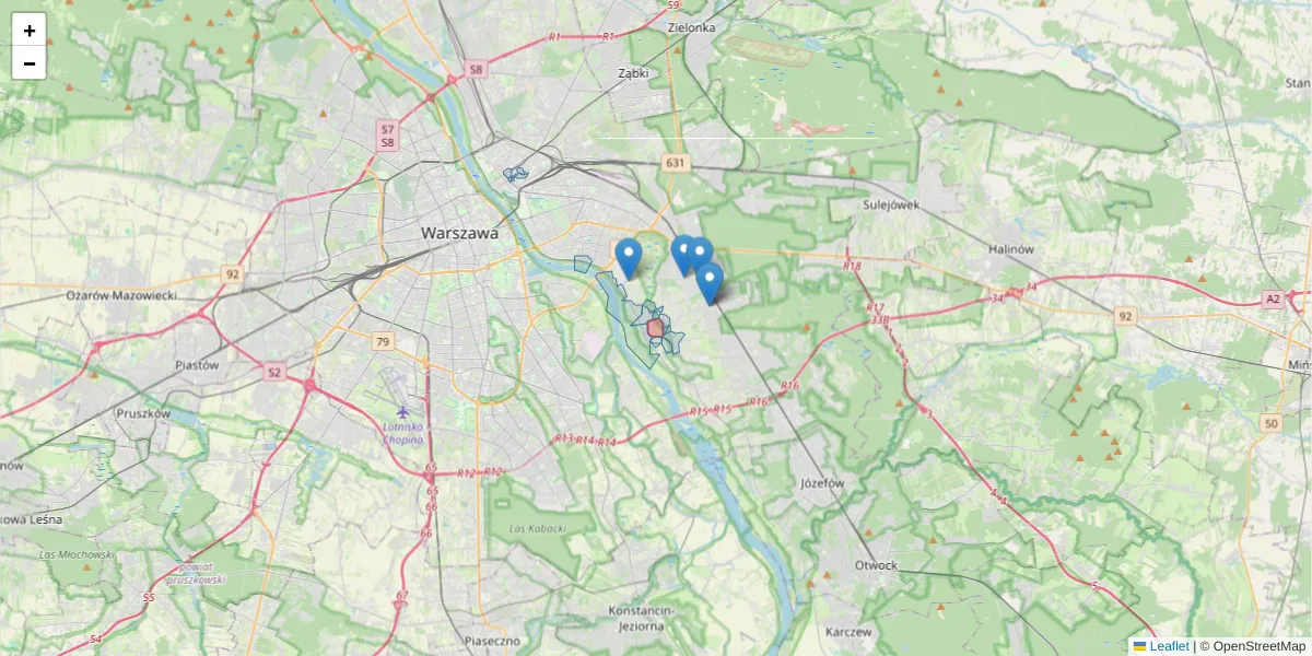 Szczegółowa mapa kodu pocztowego 03-991 z granicami, sąsiednimi kodami pocztowymi i urzędami pocztowymi