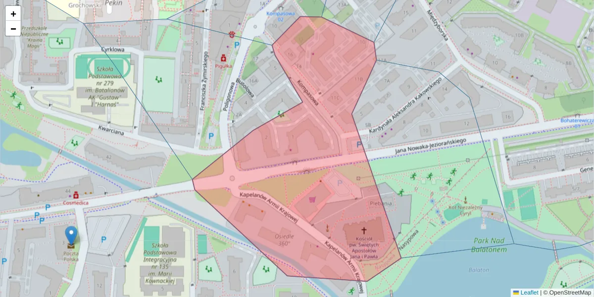 Szczegółowa mapa kodu pocztowego 04-048 z granicami, sąsiednimi kodami pocztowymi i urzędami pocztowymi