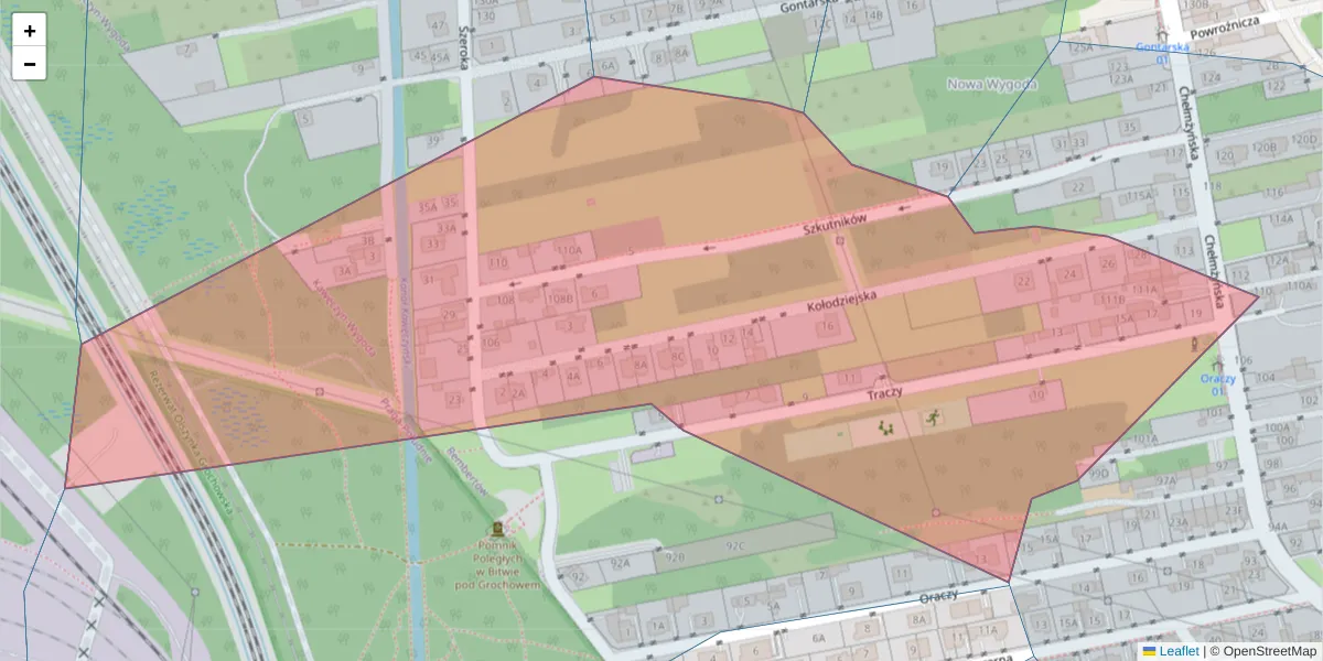 Szczegółowa mapa kodu pocztowego 04-271 z granicami, sąsiednimi kodami pocztowymi i urzędami pocztowymi