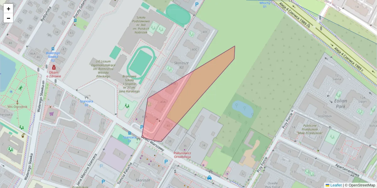 Szczegółowa mapa kodu pocztowego 04-295 z granicami, sąsiednimi kodami pocztowymi i urzędami pocztowymi