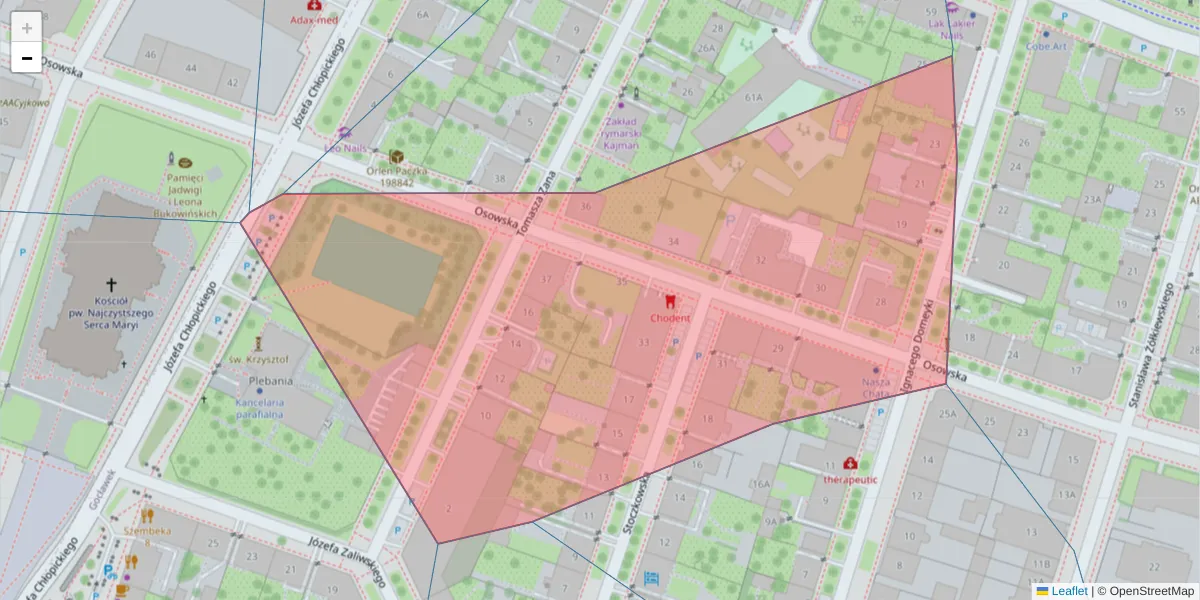 Szczegółowa mapa kodu pocztowego 04-312 z granicami, sąsiednimi kodami pocztowymi i urzędami pocztowymi