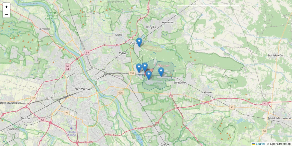 Szczegółowa mapa kodu pocztowego 04-410 z granicami, sąsiednimi kodami pocztowymi i urzędami pocztowymi