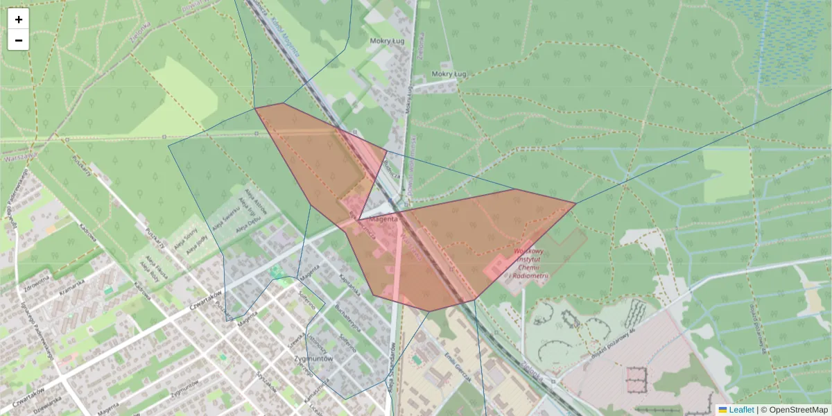 Szczegółowa mapa kodu pocztowego 04-432 z granicami, sąsiednimi kodami pocztowymi i urzędami pocztowymi