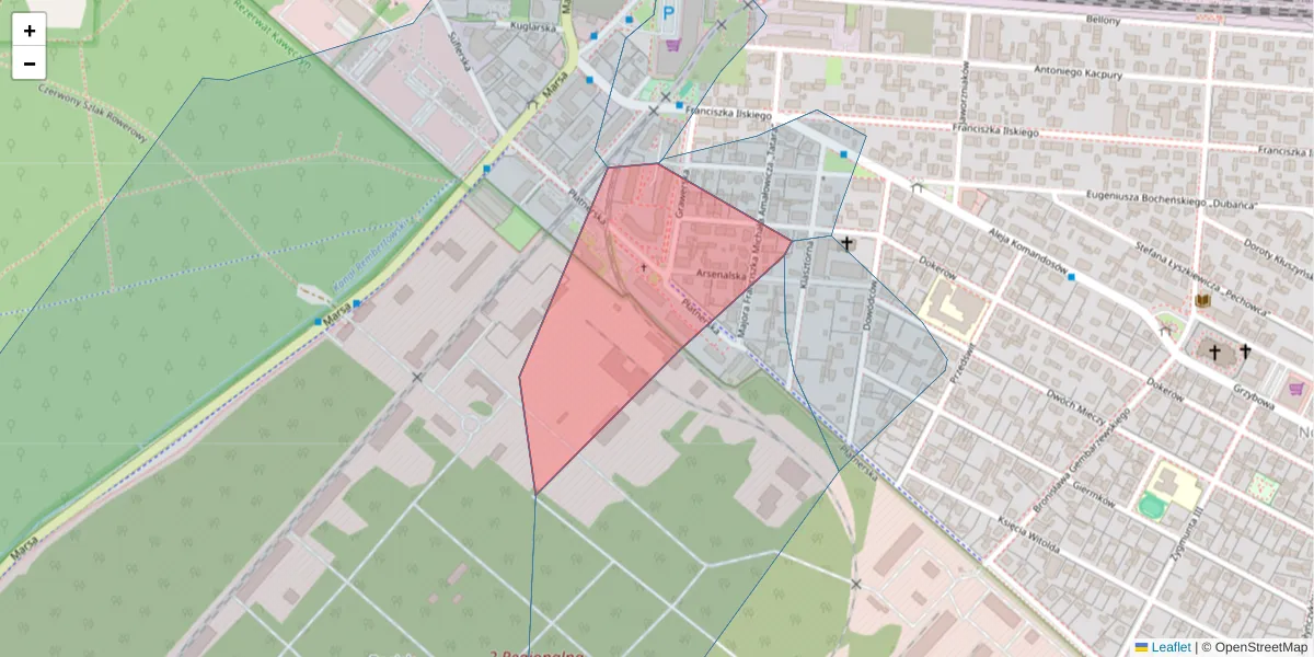 Szczegółowa mapa kodu pocztowego 04-476 z granicami, sąsiednimi kodami pocztowymi i urzędami pocztowymi