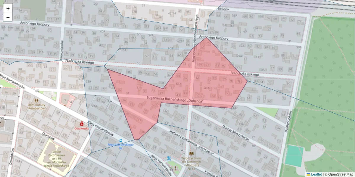 Szczegółowa mapa kodu pocztowego 04-478 z granicami, sąsiednimi kodami pocztowymi i urzędami pocztowymi