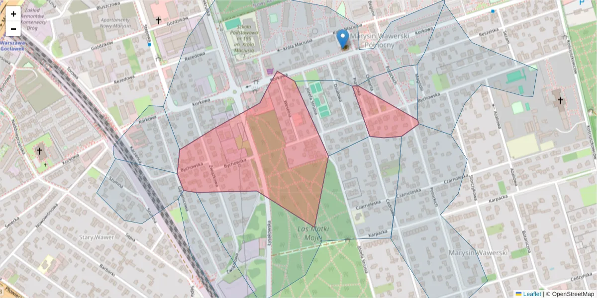 Szczegółowa mapa kodu pocztowego 04-523 z granicami, sąsiednimi kodami pocztowymi i urzędami pocztowymi