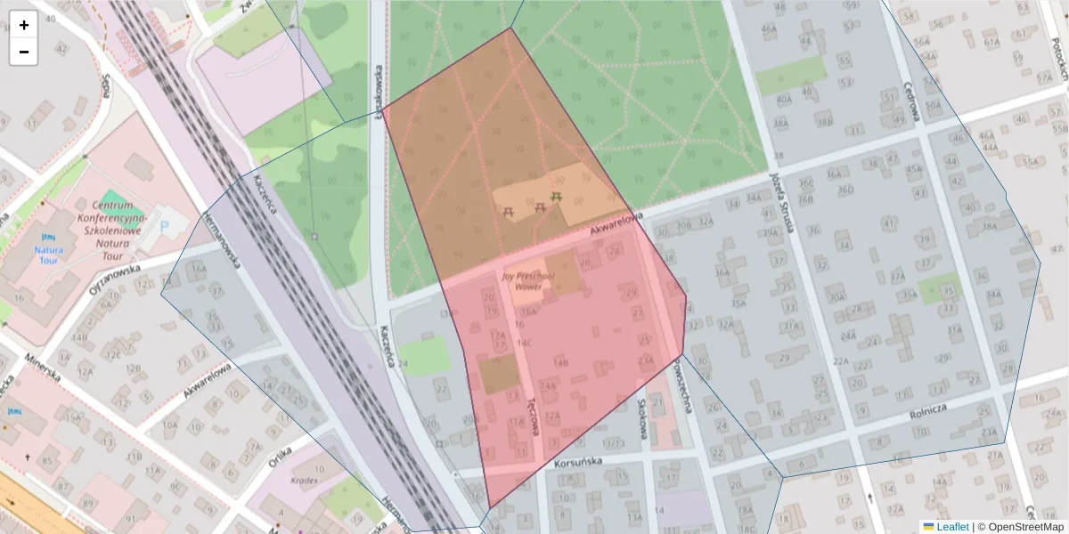 Szczegółowa mapa kodu pocztowego 04-557 z granicami, sąsiednimi kodami pocztowymi i urzędami pocztowymi