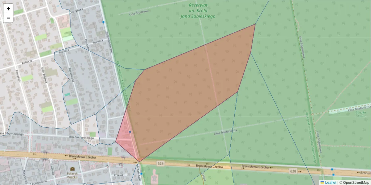 Szczegółowa mapa kodu pocztowego 04-570 z granicami, sąsiednimi kodami pocztowymi i urzędami pocztowymi