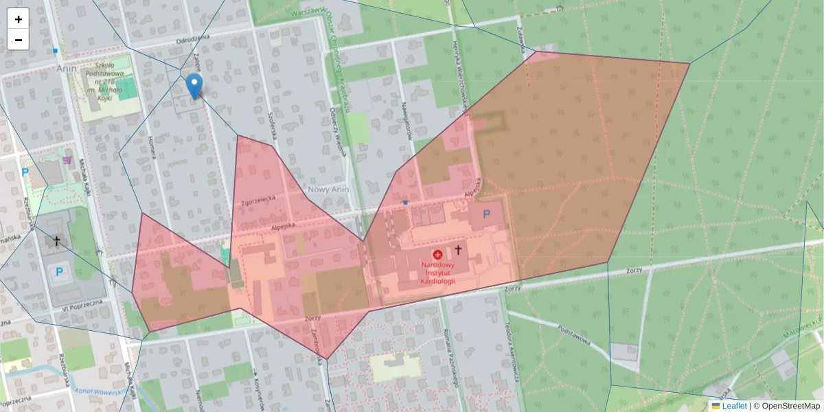 Szczegółowa mapa kodu pocztowego 04-628 z granicami, sąsiednimi kodami pocztowymi i urzędami pocztowymi
