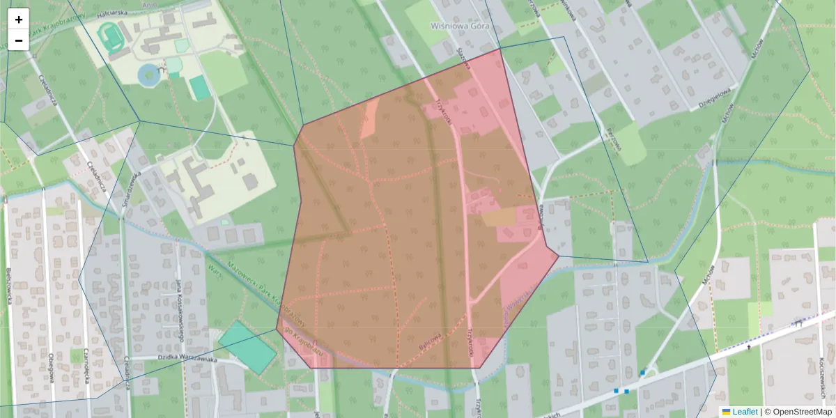 Szczegółowa mapa kodu pocztowego 04-727 z granicami, sąsiednimi kodami pocztowymi i urzędami pocztowymi