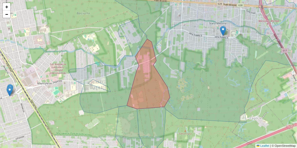 Szczegółowa mapa kodu pocztowego 04-758 z granicami, sąsiednimi kodami pocztowymi i urzędami pocztowymi