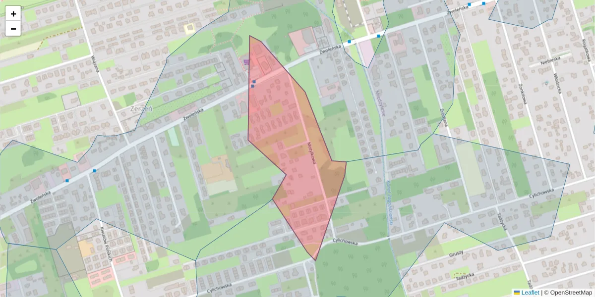 Szczegółowa mapa kodu pocztowego 04-776 z granicami, sąsiednimi kodami pocztowymi i urzędami pocztowymi