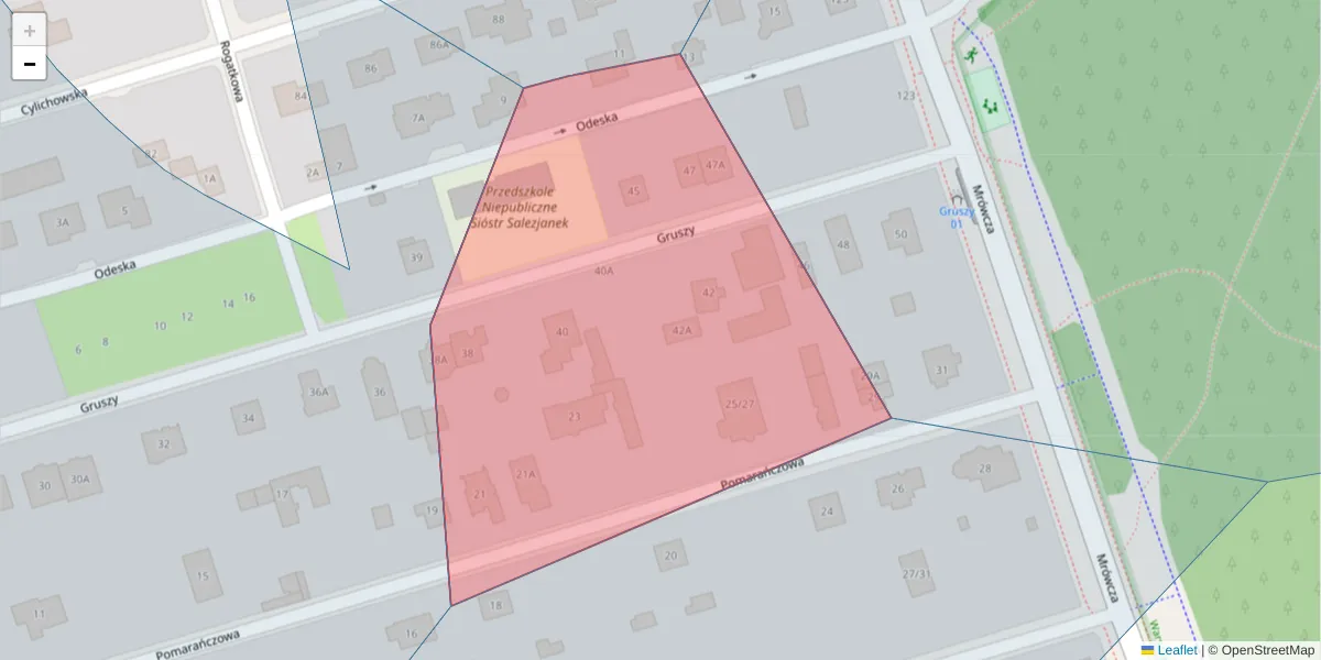 Szczegółowa mapa kodu pocztowego 04-779 z granicami, sąsiednimi kodami pocztowymi i urzędami pocztowymi