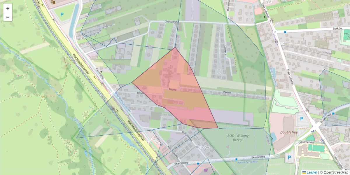 Szczegółowa mapa kodu pocztowego 04-794 z granicami, sąsiednimi kodami pocztowymi i urzędami pocztowymi