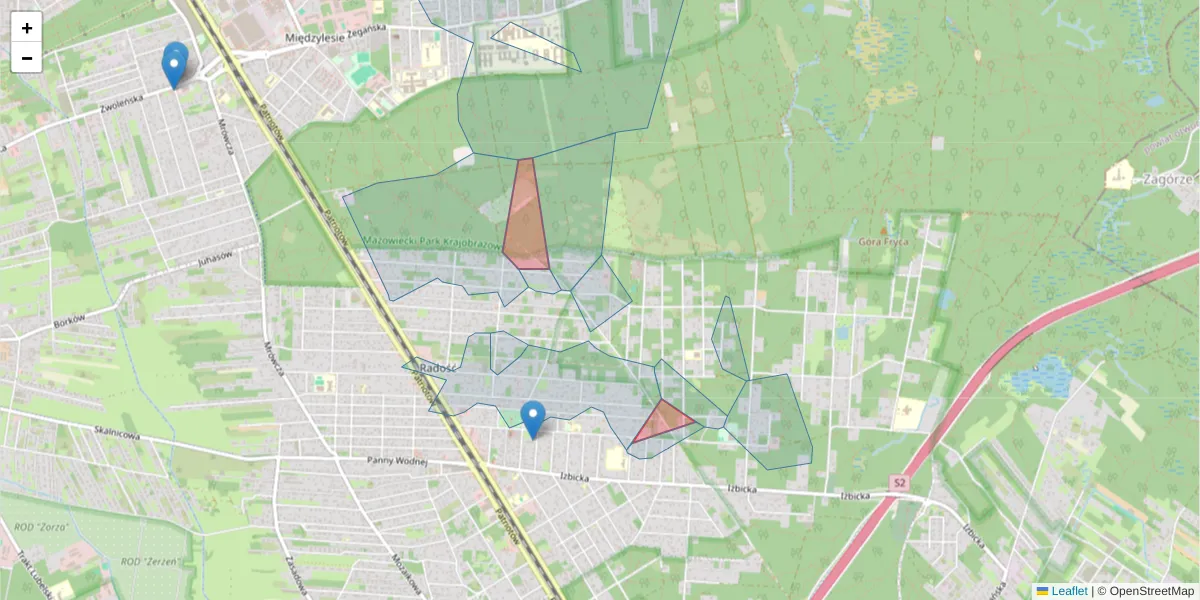 Szczegółowa mapa kodu pocztowego 04-809 z granicami, sąsiednimi kodami pocztowymi i urzędami pocztowymi