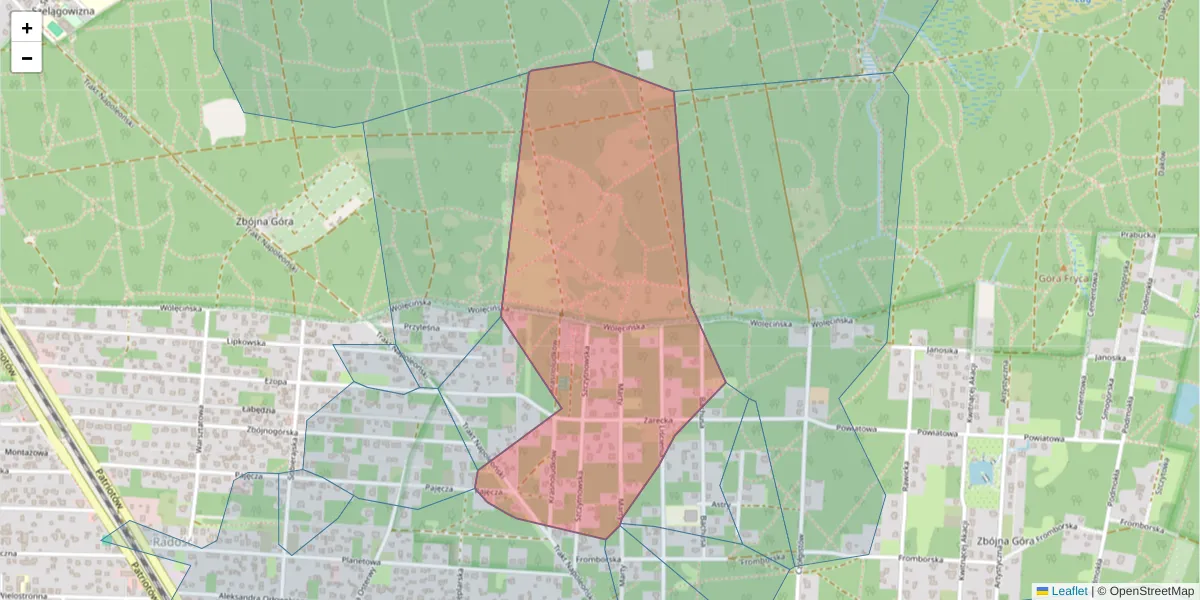 Szczegółowa mapa kodu pocztowego 04-812 z granicami, sąsiednimi kodami pocztowymi i urzędami pocztowymi