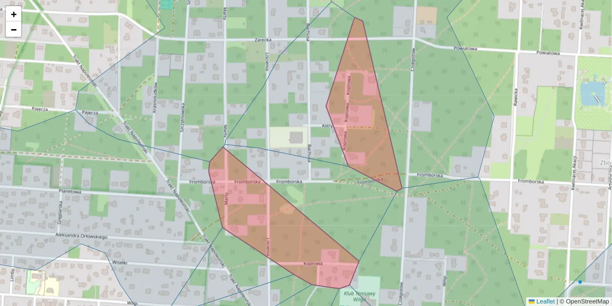 Szczegółowa mapa kodu pocztowego 04-813 z granicami, sąsiednimi kodami pocztowymi i urzędami pocztowymi