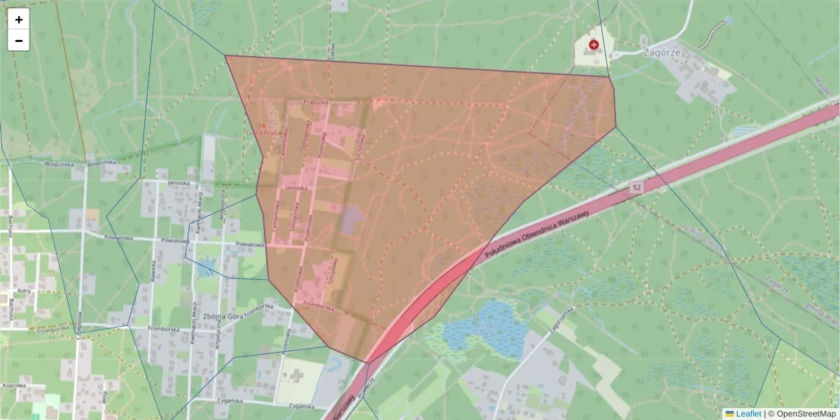 Szczegółowa mapa kodu pocztowego 04-819 z granicami, sąsiednimi kodami pocztowymi i urzędami pocztowymi