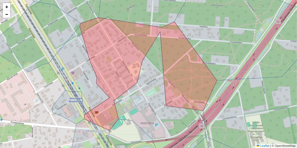 Szczegółowa mapa kodu pocztowego 04-847 z granicami, sąsiednimi kodami pocztowymi i urzędami pocztowymi
