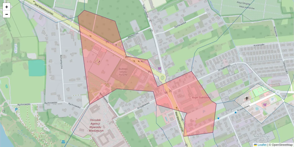 Szczegółowa mapa kodu pocztowego 04-866 z granicami, sąsiednimi kodami pocztowymi i urzędami pocztowymi