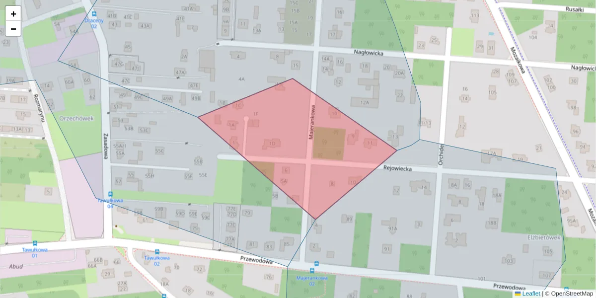 Szczegółowa mapa kodu pocztowego 04-891 z granicami, sąsiednimi kodami pocztowymi i urzędami pocztowymi