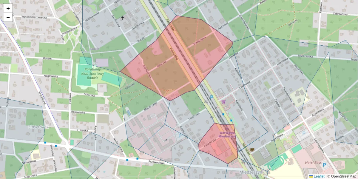 Szczegółowa mapa kodu pocztowego 04-892 z granicami, sąsiednimi kodami pocztowymi i urzędami pocztowymi