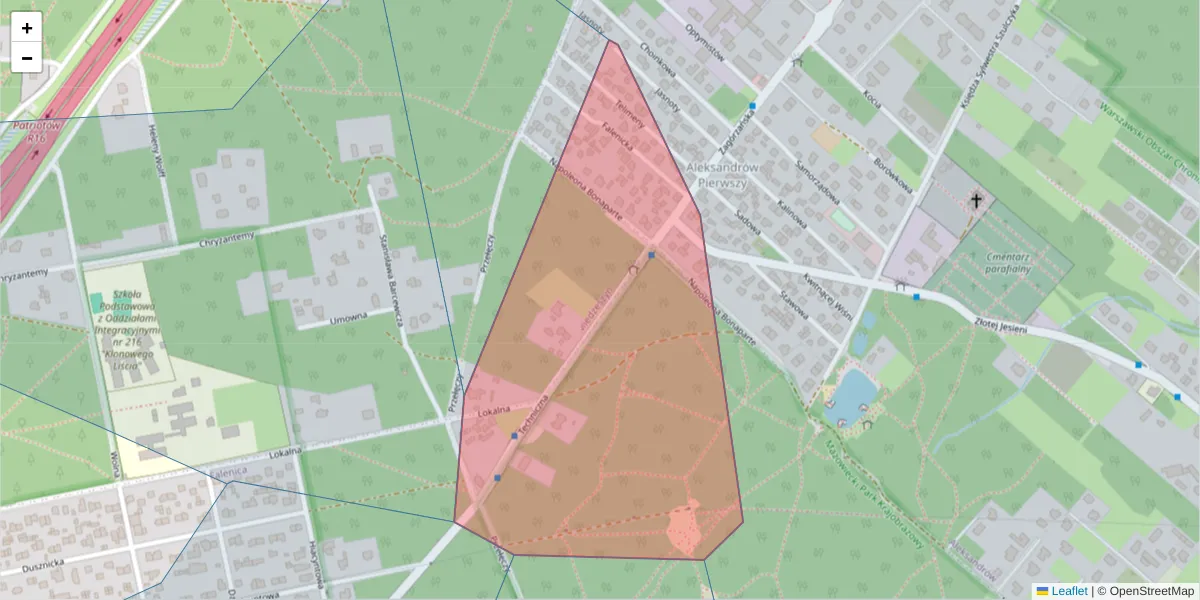 Szczegółowa mapa kodu pocztowego 04-910 z granicami, sąsiednimi kodami pocztowymi i urzędami pocztowymi