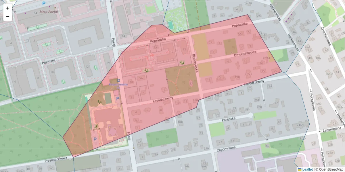 Szczegółowa mapa kodu pocztowego 04-979 z granicami, sąsiednimi kodami pocztowymi i urzędami pocztowymi