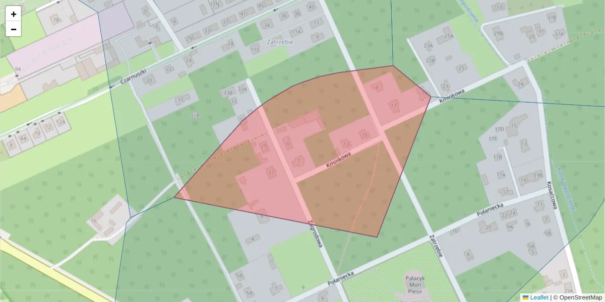Szczegółowa mapa kodu pocztowego 04-991 z granicami, sąsiednimi kodami pocztowymi i urzędami pocztowymi