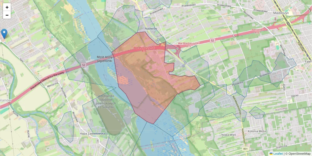 Szczegółowa mapa kodu pocztowego 04-998 z granicami, sąsiednimi kodami pocztowymi i urzędami pocztowymi