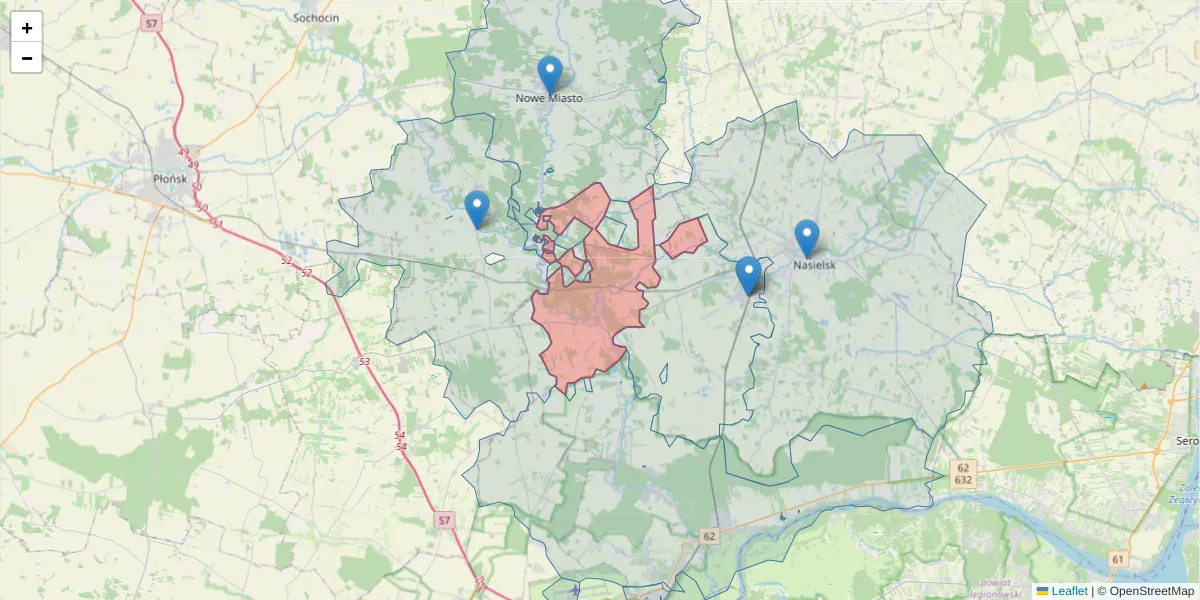 Szczegółowa mapa kodu pocztowego 05-192 z granicami, sąsiednimi kodami pocztowymi i urzędami pocztowymi