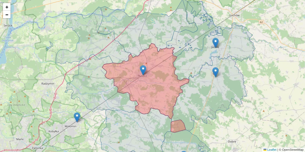 Szczegółowa mapa kodu pocztowego 05-240 z granicami, sąsiednimi kodami pocztowymi i urzędami pocztowymi