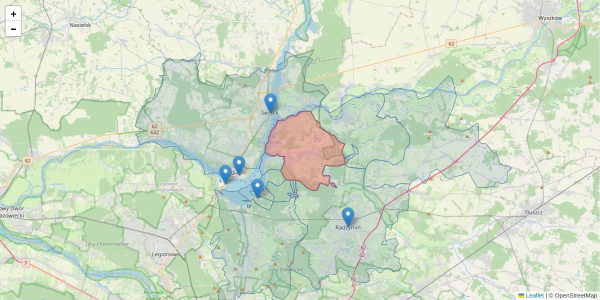 Szczegółowa mapa kodu pocztowego 05-255 z granicami, sąsiednimi kodami pocztowymi i urzędami pocztowymi
