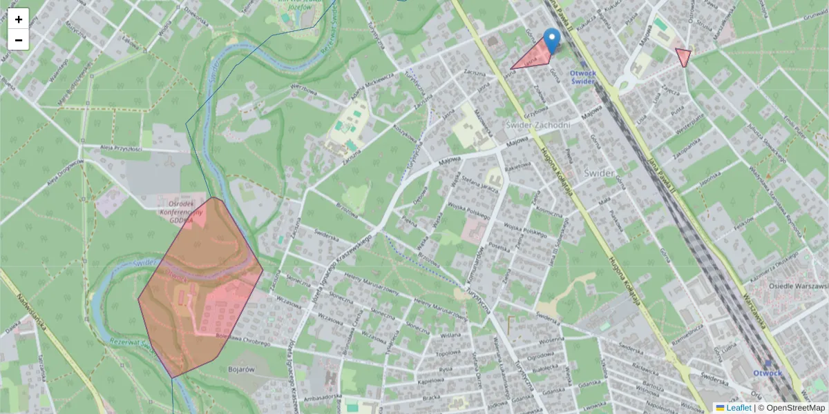 Szczegółowa mapa kodu pocztowego 05-402 z granicami, sąsiednimi kodami pocztowymi i urzędami pocztowymi
