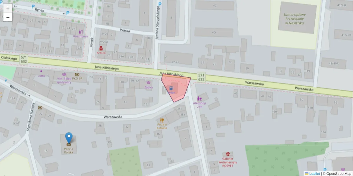 Szczegółowa mapa kodu pocztowego 06-130 z granicami, sąsiednimi kodami pocztowymi i urzędami pocztowymi