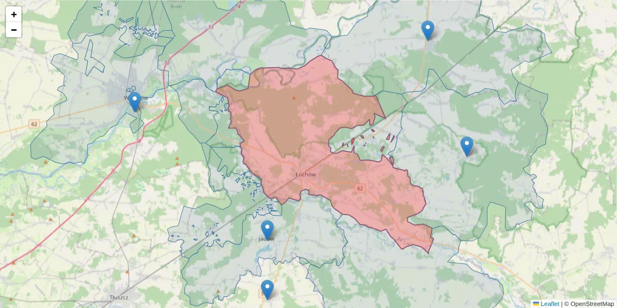 Szczegółowa mapa kodu pocztowego 07-130 z granicami, sąsiednimi kodami pocztowymi i urzędami pocztowymi