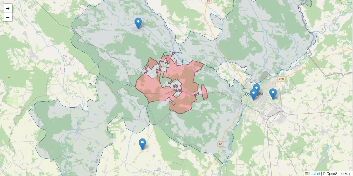 Szczegółowa mapa kodu pocztowego 07-416 z granicami, sąsiednimi kodami pocztowymi i urzędami pocztowymi
