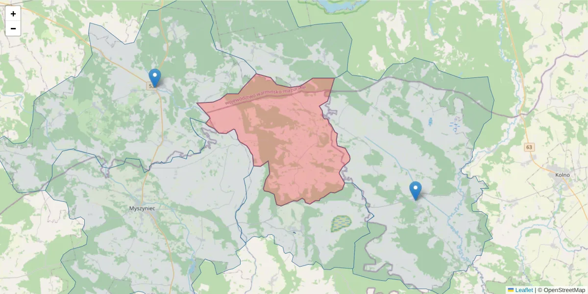 Szczegółowa mapa kodu pocztowego 07-438 z granicami, sąsiednimi kodami pocztowymi i urzędami pocztowymi