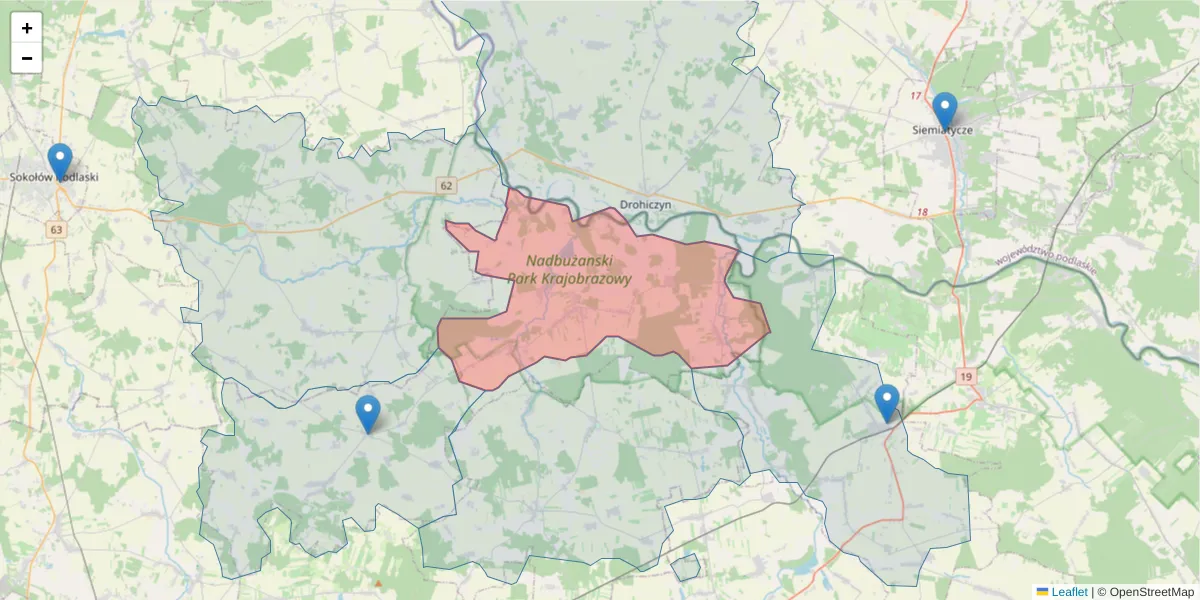 Szczegółowa mapa kodu pocztowego 08-108 z granicami, sąsiednimi kodami pocztowymi i urzędami pocztowymi