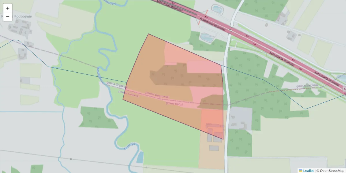 Szczegółowa mapa kodu pocztowego 08-122 z granicami, sąsiednimi kodami pocztowymi i urzędami pocztowymi